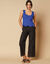 Ruime 7/8-broek, broderie anglaise (zwart)
