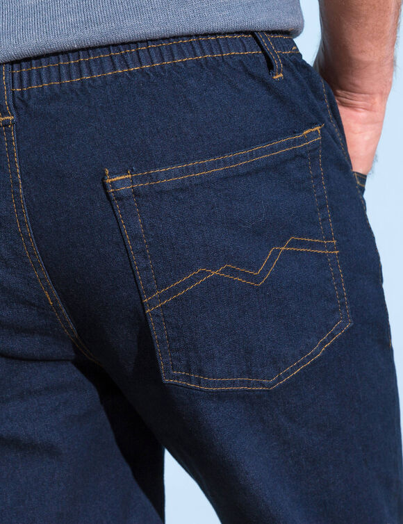 Jean droit ceinture &eacute;lastiqu&eacute;e - L32 (brut)