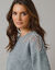 Pull col rond en laine m&eacute;lang&eacute;, empi&egrave;cement perles fantaisies (gris anthracite)