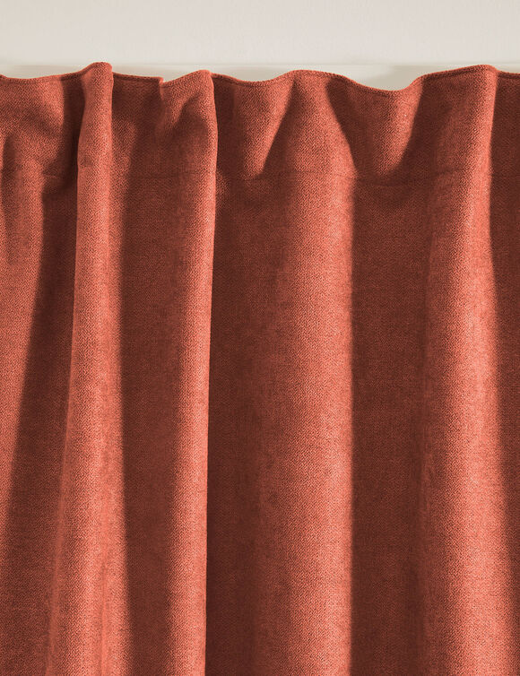 Rideau occultant et isolant finition galon fronceur (terracotta)