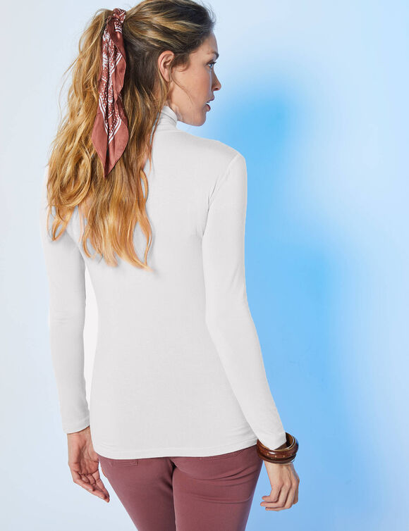 Sous-pull col roulé stretch (blanc cassé)