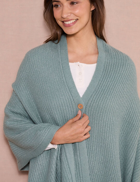 Poncho couvre-épaules en maille (kaki)