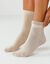 Chaussette chaleur intérieur bouclette - lot de 2 paires (écru + beige)