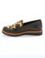 Mocassins met sleehak - dierenhuidprint (zwart / bruin)