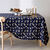 Nappe imprim&eacute;e feuillage dor&eacute; (bleu marine)