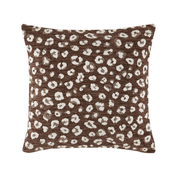 Kussenhoes met luipaardprint in jacquard - set van 2 (chocolade)