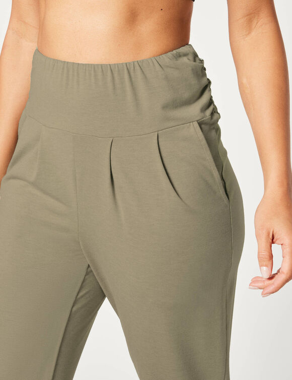 Pantalon de yoga en maille, coupe ultra confort (kaki clair)