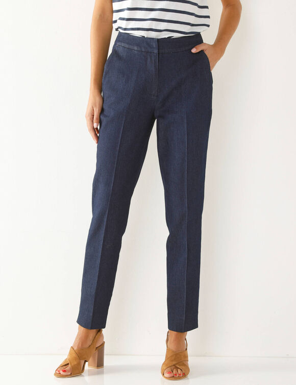 Pantalon 7/8ème coupe cigarette, jean (stone)