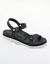 Sandales scratchées largeur confort en cuir style rando certifié LWG (noir)