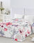 Couette coton imprimé Fleurs 200 g/m² (rouge / gris)