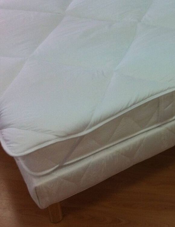 Topdekmatras Luxe Royal, tijk in katoensatijn (wit)
