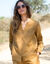 Chemise unie, mélange coton-lin (havane)
