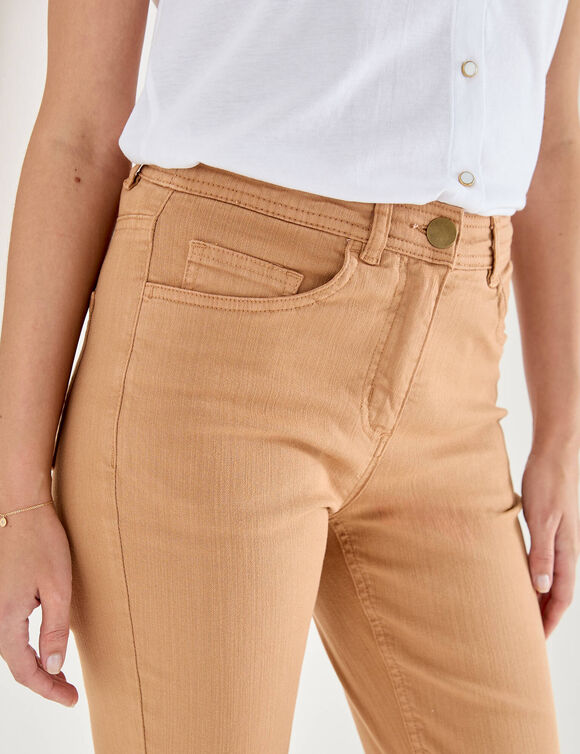 Pantalon droit sculptant, renfort gainant (noisette)