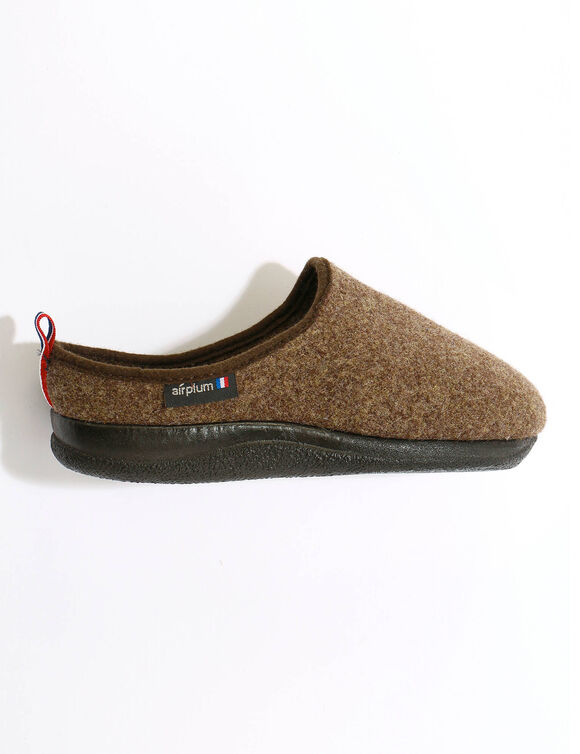 Mules homme Airplum®, semelles Airflex™ laine majoritaire (marron)