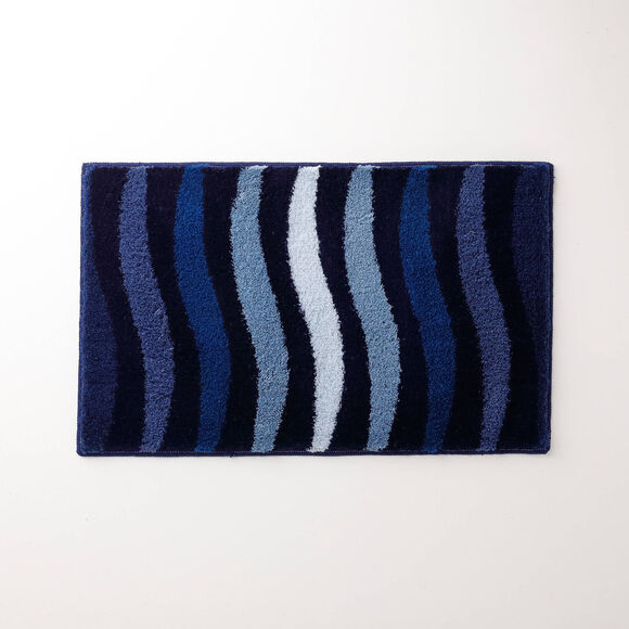 Tapis de bain zèbre très moelleux (bleu)