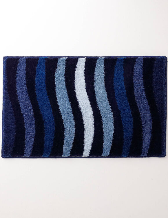 Streelzacht badmatje met zebramotief (blauw)