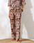 Ruime, soepele en bedrukte broek (chocolade / beige)