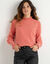 Pull frisottis maille effet rayée (corail)