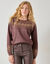 Trui in koperkleurige jacquard, met mohairtouch (chocolade / koper)