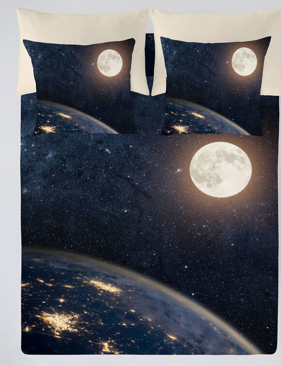 Bedlinnen Univers, in katoen (zwart)