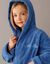 Gepersonaliseerde badjas met capuchon voor kinderen - lusjesbadstof 340 g/m&sup2; (felblauw)