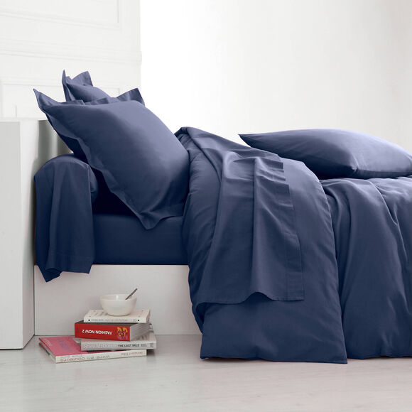 Linge de lit uni - coton 57 fils/cm&sup2; (marine)