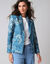 Veste blazer imprim&eacute;e manches longues (blauw)