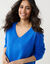 Trui met V-hals, zachte touch (blauw)