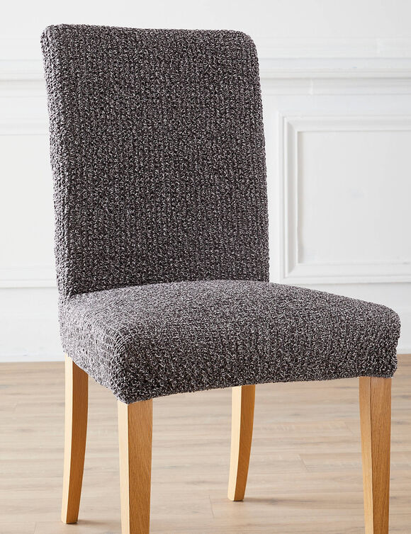 Housse microfibre bi-extensible gaufr&eacute;e sp&eacute;ciale chaise  (gris)