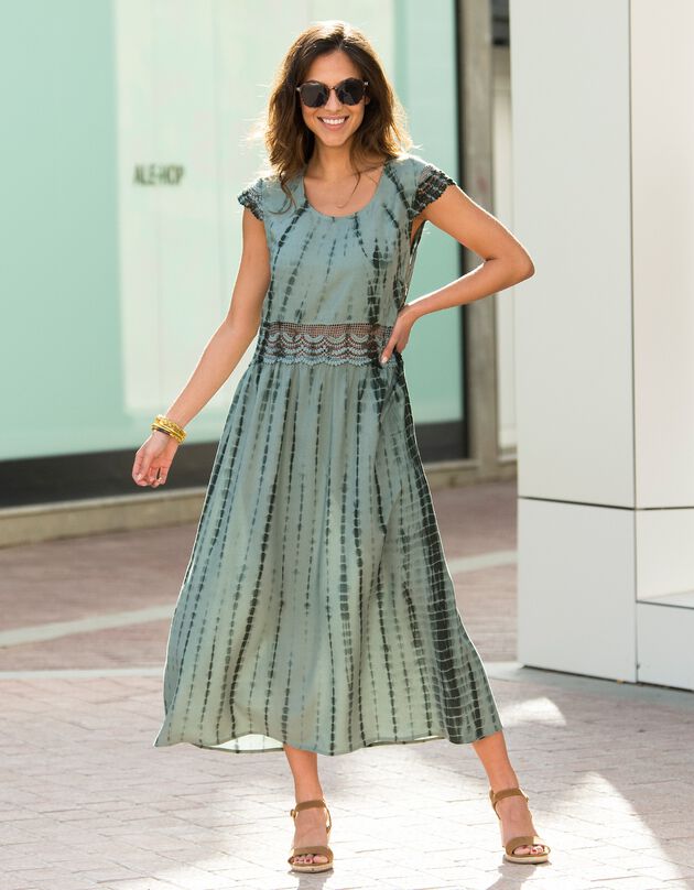 Robe longue tie and dye (kaki)