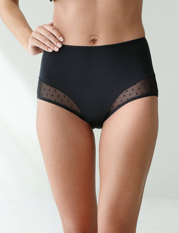 Slip met hoge taille in microvezel - Set van 2 (zwart)