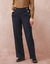 Soepele broek met knooppandeffect (marine)