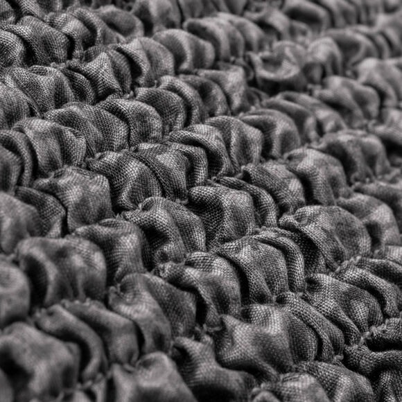 Bi-rekbare hoes in microvezel, effen faux-uni effect voor fauteuil en zitbank (antracietgrijs)