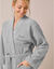 Peignoir mixte adulte uni coton éponge bouclette col kimono personnalisé (gris)