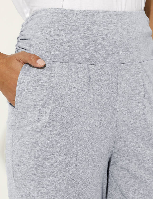 Pantalon de yoga en maille, coupe ultra confort (gris chiné)