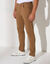 Rechte broek in rekbare twill (lichtbruin)
