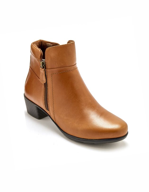 Boots double zip – semelle et largeur confort PÉDICONFORT (marron)