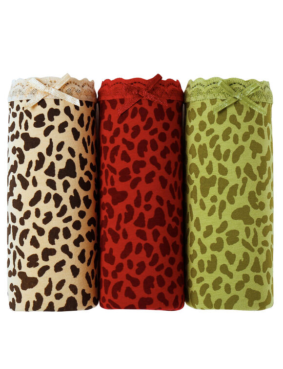 Midislip in stretchkatoen - set van 3 (bordeaux + bruin + groen)