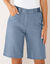 Bermuda in denim met tailleband in tricot (bleached)
