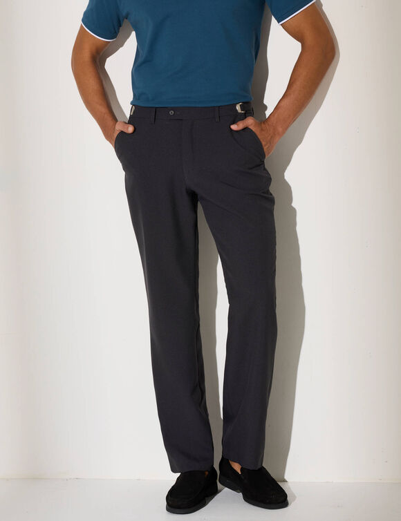 Broek met verstelbare taille zonder bandplooien - polyester (antracietgrijs)