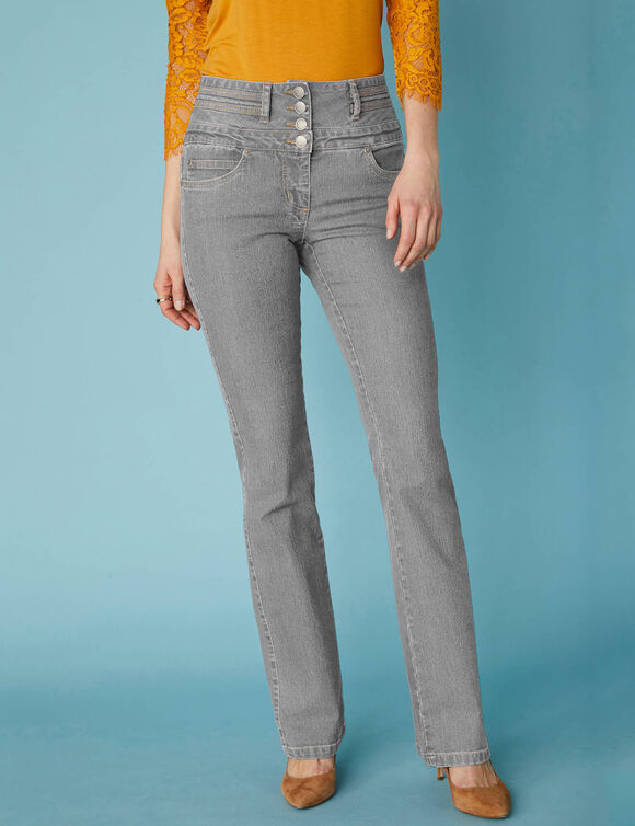 Jean bootcut taille haute - grande stature (gris)
