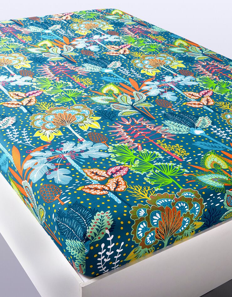 Linge de lit Laureline coton (bleu)