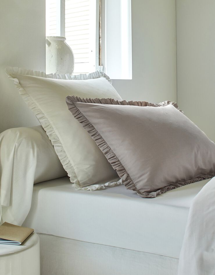 Linge de lit uni percale (taupe)