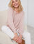 Vest met knoopsluiting en geschulpte afwerking, pointelletricot met mohairtouch (poederroze)