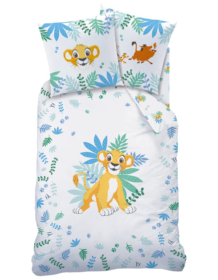Parure de lit enfant Simba Le Roi Lion® - coton (blanc / bleu)