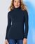 Sous-pull col roulé coton stretch uni (marine)