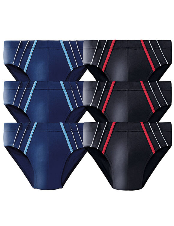 Slip met comforttaille - set van 6 (marine / zwart)