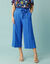 Ruime en soepele 7/8-broek, voor kleine gestaltes (felblauw)