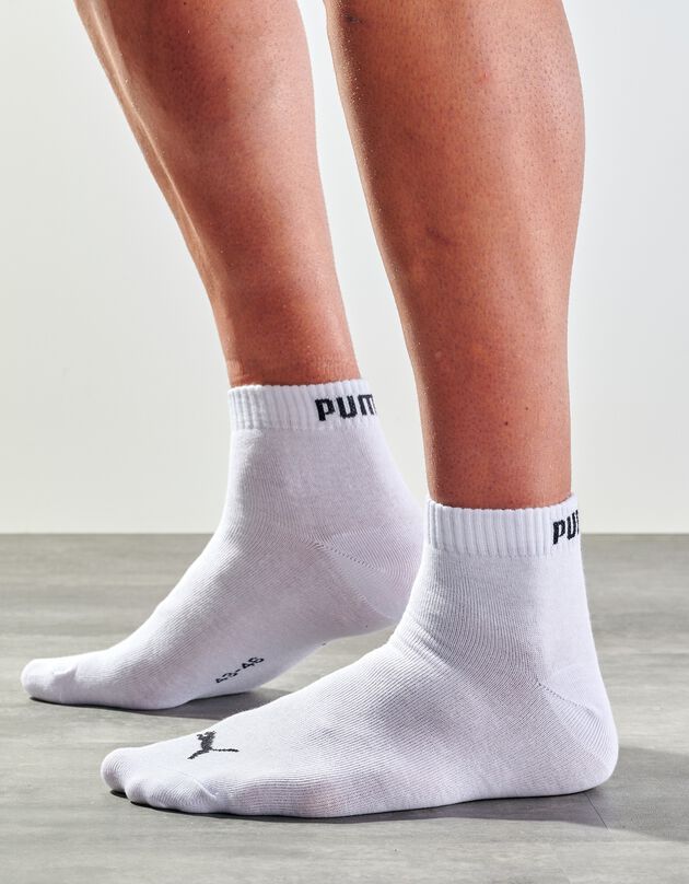 Chaussettes Quarter - lot de 3 paires noires (blanc)