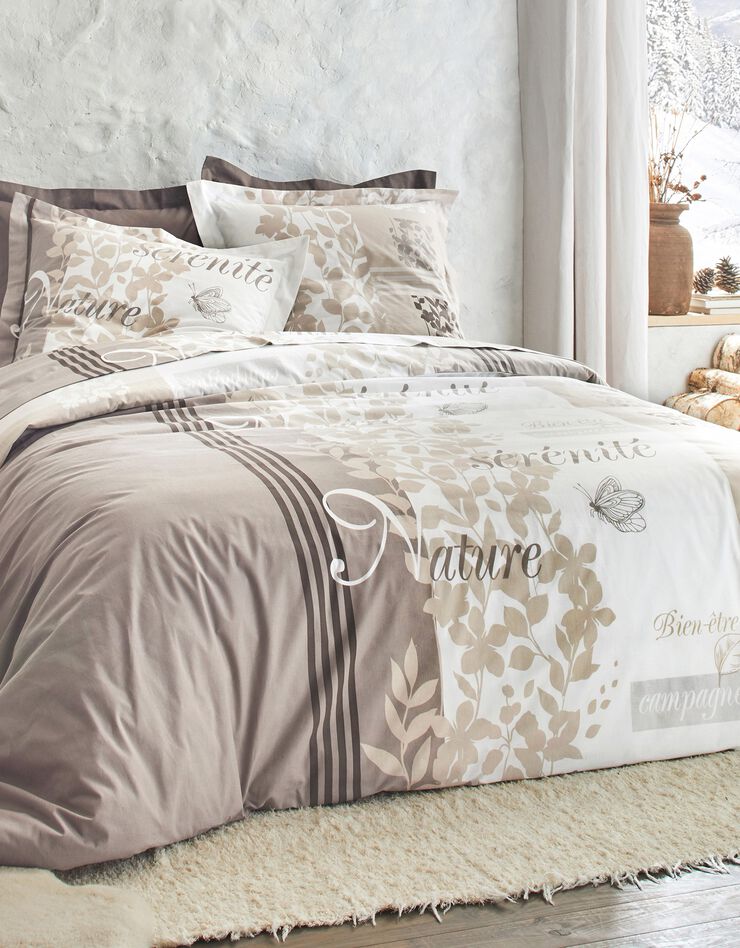 Bedlinnen Séverine in katoen met natuurprint (beige)